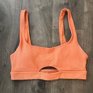 Aerie Orange Swim Top with Keyhole Design